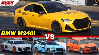 DRAG RACES New BMW M240i xDrive 🆚 Audi R8 V10 Honda Civic TURBO Audi RS5  VW Golf GTI [upl. by Alian]