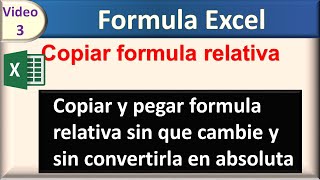 copiar y pegar formula relativa sin cambiar referencias en Excel [upl. by Girand255]