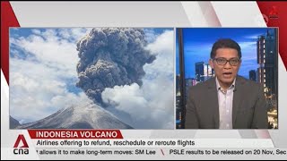 Almost 50 Bali flights cancelled as Mount LewotobiLaki Laki spews volcanic ash [upl. by Lehacim]