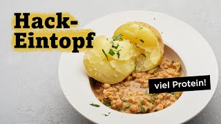 Veganer Eintopf mit viel Protein  Hackeintopf mit Lauch und Kartoffeln [upl. by Hurd]