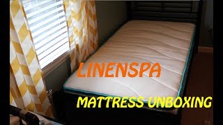 LINENSPA 8quot HYBRID MATTRESS UNBOXING FROM AMAZON [upl. by Codd113]