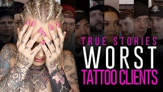 WORST TATTOO CLIENTS EVER⚡True stories  Tattoo artists worst client experiences [upl. by Amalia]