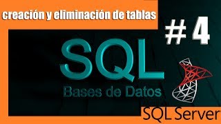 Tutoriales SQL SERVER 04  Creación y eliminación de tablas [upl. by Josey495]