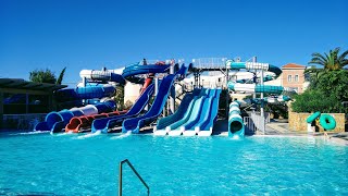 Slides and flumes at Lyttos Beach 5 star hotel Hersonissos Crete  October 2023 [upl. by Lecrad]