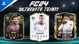 Messi  Mbappe  Bellingham Packs  FC 24 Ultimate Team Squad Battle Gameplay [upl. by Kinelski936]