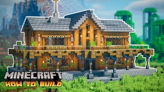 Minecraft How to Build a Spruce Mansion TwoPlayer Survival House [upl. by Arol520]