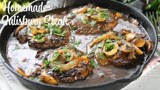 Homemade Salisbury Steak with Rich Mushroom Gravy  Comfort Food Classic [upl. by Truda77]