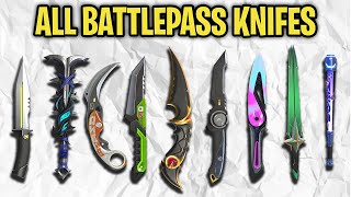 All Battlepass Knife Skins  Animations  Ep 1 to Ep9 Act 2 [upl. by Edla]