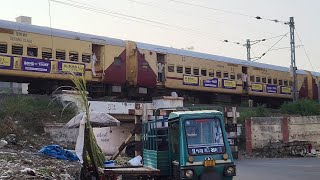 TWO TRAINS PASSING ON THE SMALL UNDER BRIDGE [upl. by Niple642]