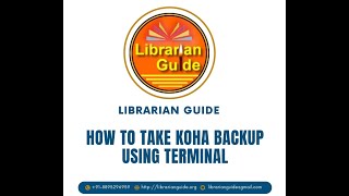 How to take Koha Backup through Terminal [upl. by Ivette]