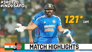 India Vs Afghanistan 3rd T20 Match Highlights 2024  Rohit Sharma 121 Runs In 69 Balls Highlights [upl. by Carleton]