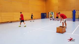 Handball Small group game Exercisetempo play and position attack [upl. by Athalee]