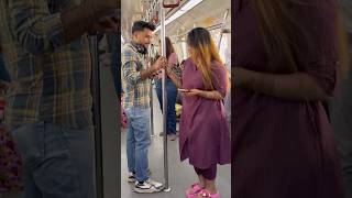 Metro mein ladki patane ki new trick unlock 😡🤪 shortsfeed prank metroprank metro shorts [upl. by Seta]