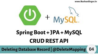 Spring boot  JPA  MySQL  Deleting database record  DeleteMapping [upl. by Rorke655]