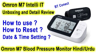 Omron M7 Intelli IT Unboxing and Detail Review  Omron M7 Blood Pressure Monitor HindiUrdu [upl. by Sherar]