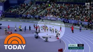 Cameraman nearly collides with runners during 5000meter race [upl. by Kcered]