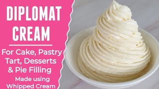 Diplomat Cream Recipe  Whipped Cream Frosting  Cake Frosting Cream Recipe  Cake Icing Recipe [upl. by Engeddi]