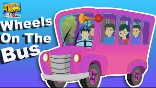 Pink Wheels on the Bus Go Round and Round  Wheels OnThe Bus  English Nursery Rhyme with Lyrics [upl. by Olegnaed]