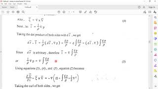 Helmholtz Vorticity Equation  Fluid Mechanics II  Prof Maqsood Ali Abbas [upl. by Ramsey857]