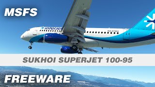 Sukhoi SuperJet 10095 Freeware Aircraft Addon for Microsoft Flight Simulator [upl. by Toblat]