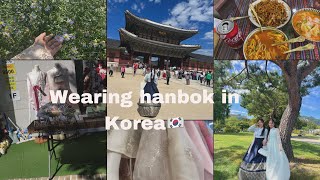 Wearing hanbokwearing hanbok for the first time in Korea 🇰🇷nepaligirl in Korea🇳🇵🇰🇷 [upl. by Llednek]