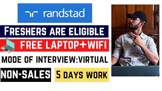 Randstad Hybrid Work From Home Jobs 2024  Jobs For Freshers  5 Days Working  Free LaptopWifi [upl. by Eiramnwad139]