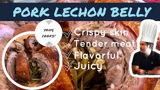 DELICIOUS PORK LECHON BELLY RECIPE  YONG COOKS [upl. by Abehsile]