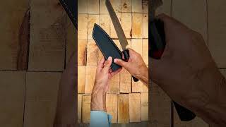 Handmade damascus steel kitchen chef knife 🔪 with awesome 🤩 leather sheath❤️shorts viralvideo 😍 [upl. by Mccollum]