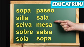 DICTADO de PALABRAS  SA SE SI SO SU  EDUCATRUKI [upl. by Kirbie]