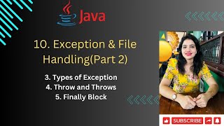 Lec 10Part 2 Exception amp File Handling  Types of Exception  Throw and Throws  Finally Block [upl. by Calan]