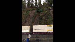 Landslide Derails Train This is the ORIGINAL video [upl. by Nonnaihr]