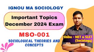 MSO 001  Important Questions  December 2024 Exam  IGNOU MA Sociology [upl. by Kery]