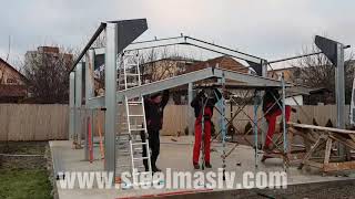 Metal garage  shed construction [upl. by Jez]