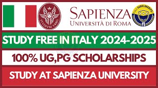 ITALY Scholarships 20242025  How to Fill Sapienza University Rome Scholarships for Bachelors amp MS [upl. by Photina111]