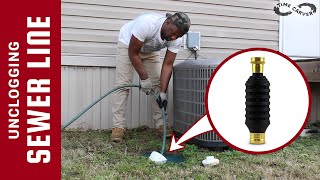 How To Unclog Sewer Line on Your Property With Cleaning Bladder DIY [upl. by Eiznil627]