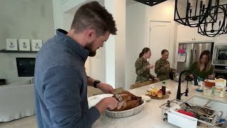 Family shares Thanksgiving with Air Force Trainees for 49th annual Operation Home Cooking [upl. by Gerdi]