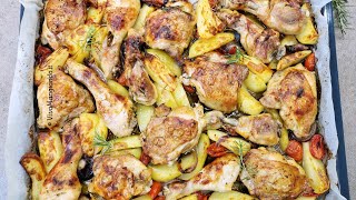 Pollo al forno con patate cipolle e pomodorini [upl. by Adiaros]