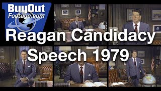 Reagan Candidacy Speech 1979 Archival Stock Footage [upl. by Maudie256]