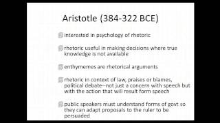 Aristotle Rhetoric Intro [upl. by Marquet190]