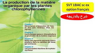 Unité 2  La production de la matière organique par les plantes chlorophylliennes شرح بالداريجة [upl. by Aihsenal402]