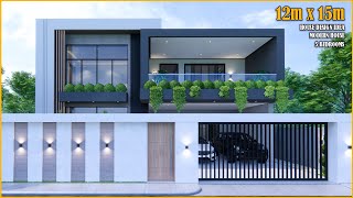 Modern House  House Design 2 Storey  12m x 15m with 5 Bedrooms [upl. by Neliac828]