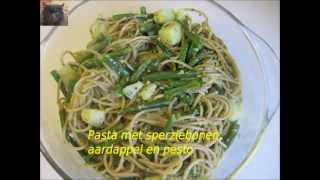 Pasta met sperziebonen aardappel en pesto [upl. by Huber409]