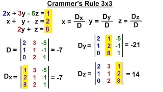 PreCalculus  Matrices amp Matrix Applications 33 of 33 Using Cramers Rule to Find x y z [upl. by Treat525]