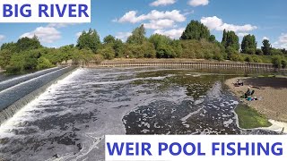 BIG RIVER WEIR POOL FISHING  River Trent  Summer Fishing 4822 [upl. by Japeth]