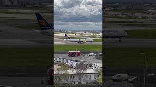 Iceland Air Boeing 767 departing 27R at Heathrow heathrowairport aviation icelandair boeing767 [upl. by Acirtal]