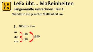 Übungen zum Umwandeln von Längenmaßen Teil 1 LeEx rechnet [upl. by Eldin]