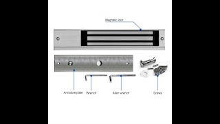 12V electromagnetic magnetic door lock 600 LBS Access control holding force with LED light [upl. by Dugan]