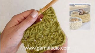 How to crochet a star stitch pattern back and forth [upl. by Nnylacissej]