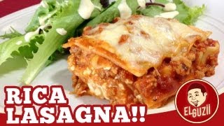 Rica Lasagna Lasaña  Receta Fácil  El Guzii [upl. by Htezzil]