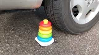 EXPERIMENT CAR VS STACKING RINGS TOY [upl. by Urbana283]